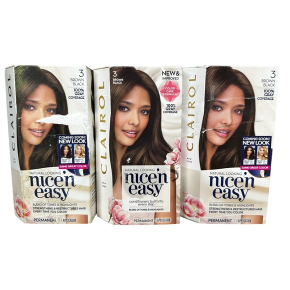 clairol Other - Clairol Nice'n Easy Permanent Hair Color Creme, 3‎ Brown Black, 3 PK